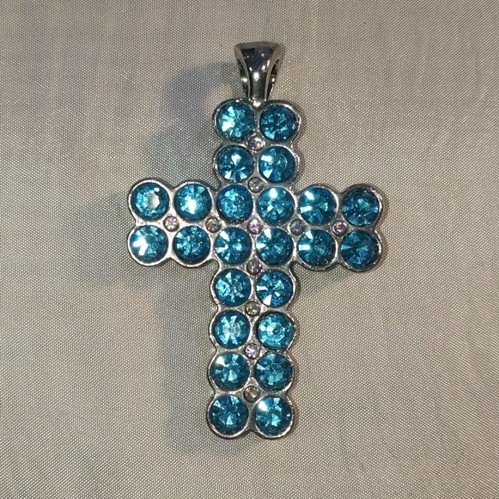 Blue Rhinestones cross